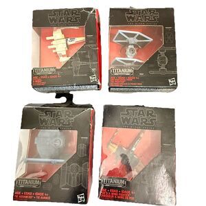 star swars titanium series set of 4 metal figurines poes xwings tie fighters